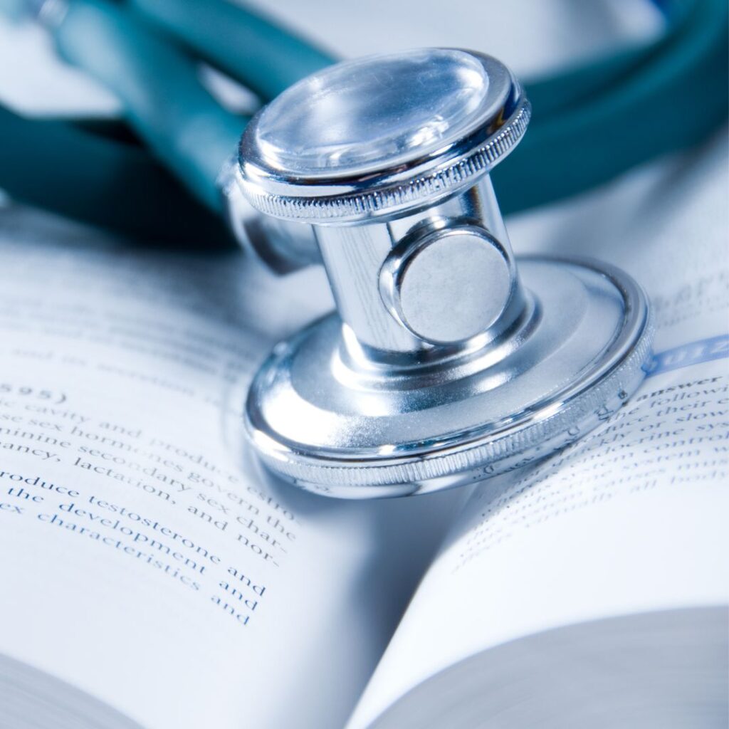 stethoscope on book