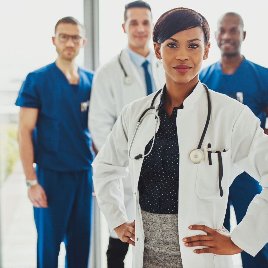 nursing students and mentor