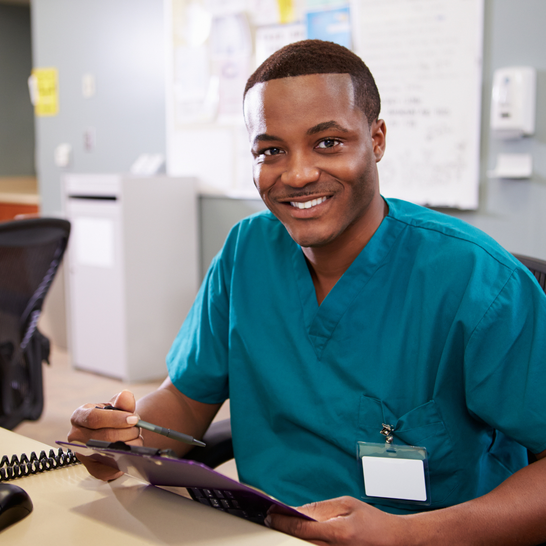 male nurse smiling