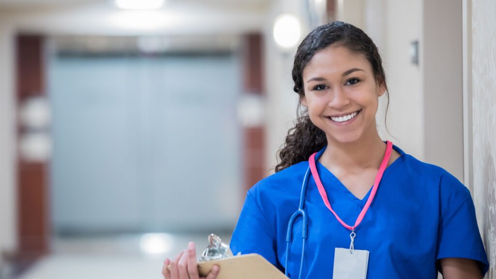 nurse with clipboard