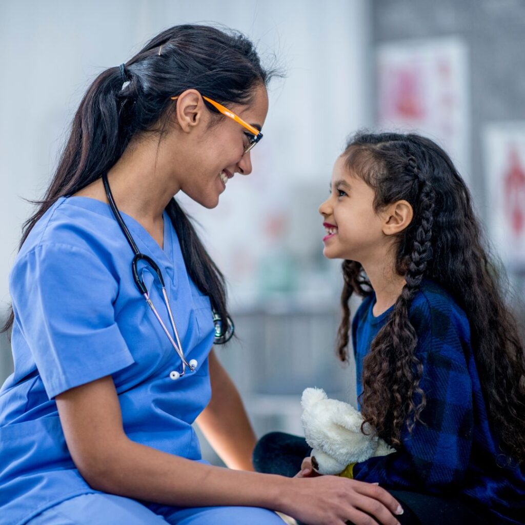 a pct talking with a child