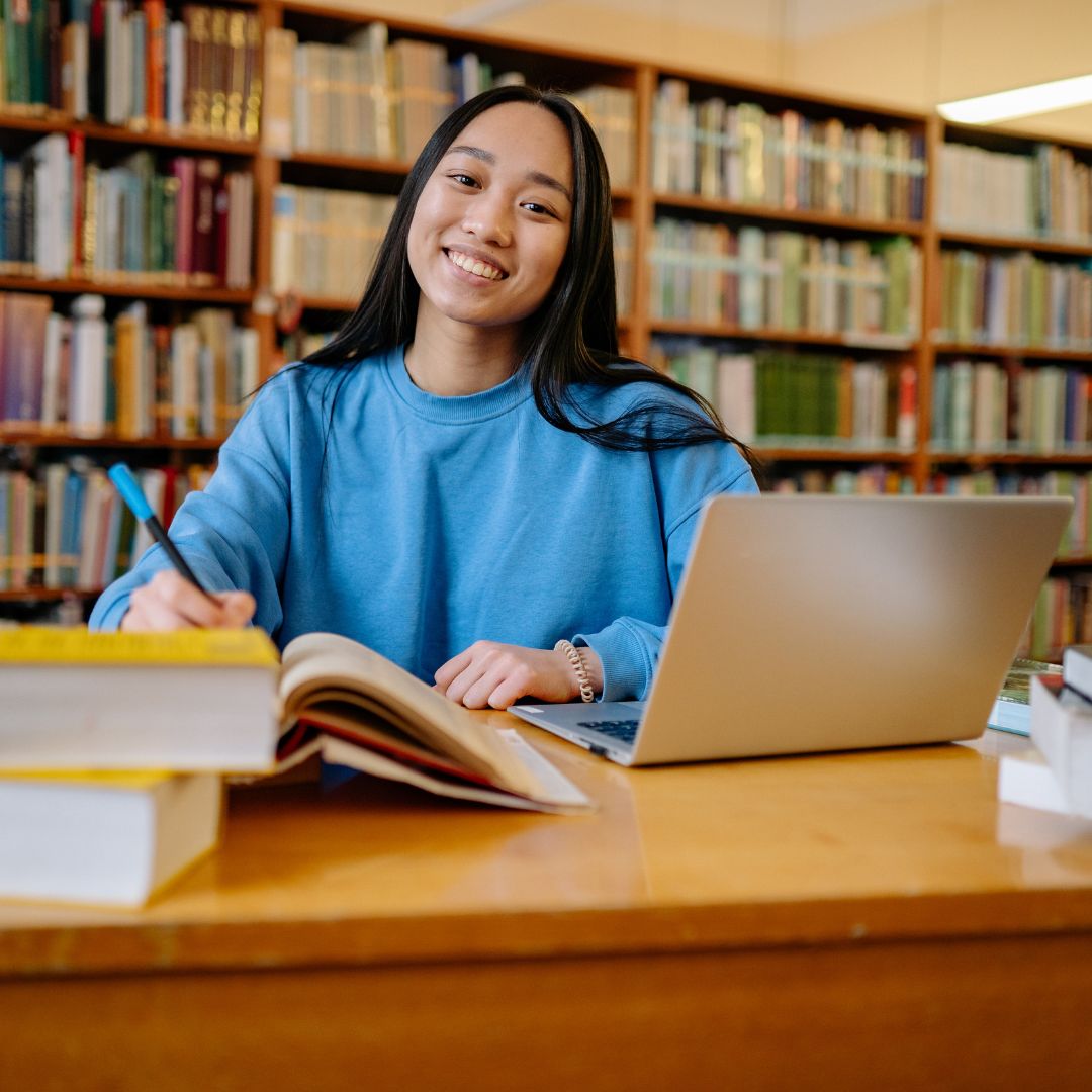 student studying