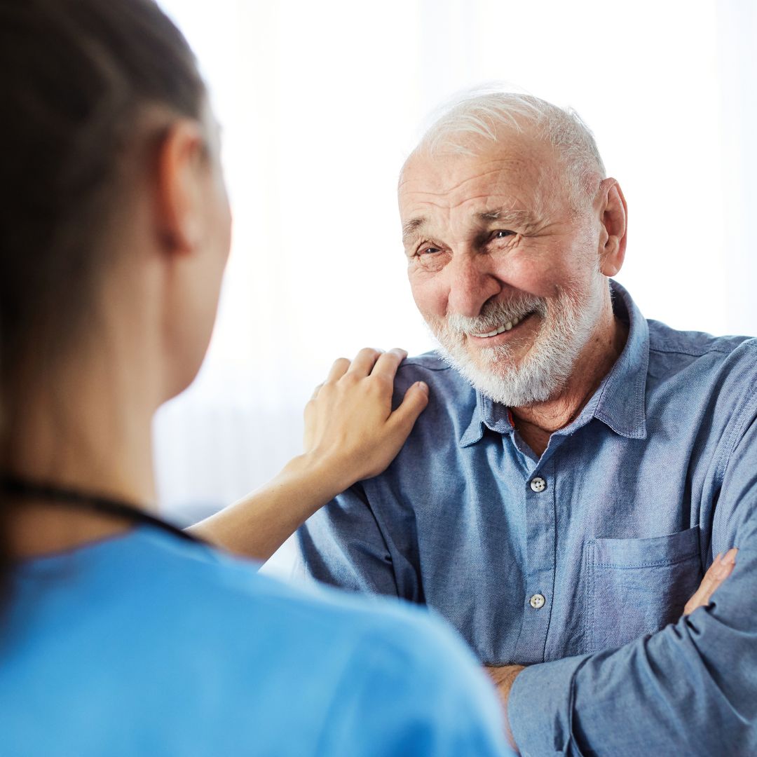 nurse with elderly patient