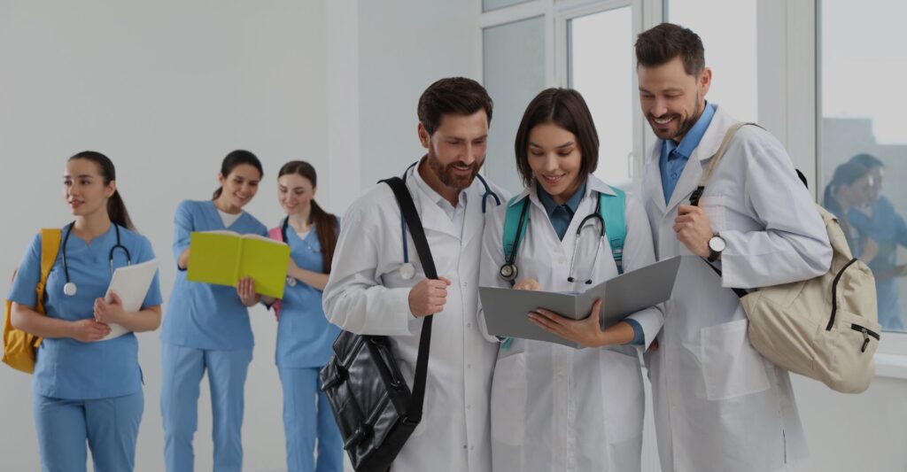 nursing students and doctors