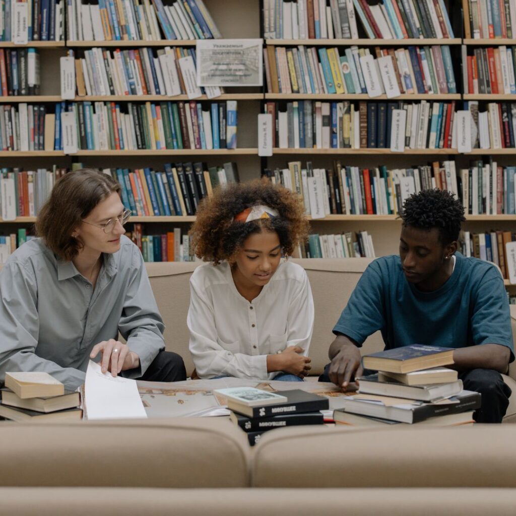 Nursing students studying together