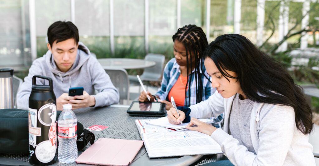 students studying together