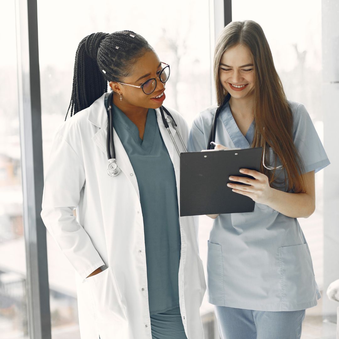 an LPN reporting to a doctor