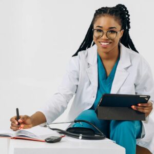 Nurse studying